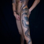 Full body cobra snake tattoo